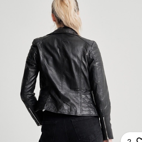 ASOS Barneys Original Clara Genuine Leather Jacket - Picture 7 of 7